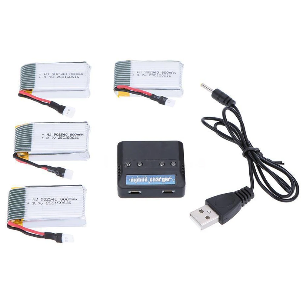 High Quality RC Plane 4-port Charger for Syma X5C +3.7V 800mAh 25C battery 