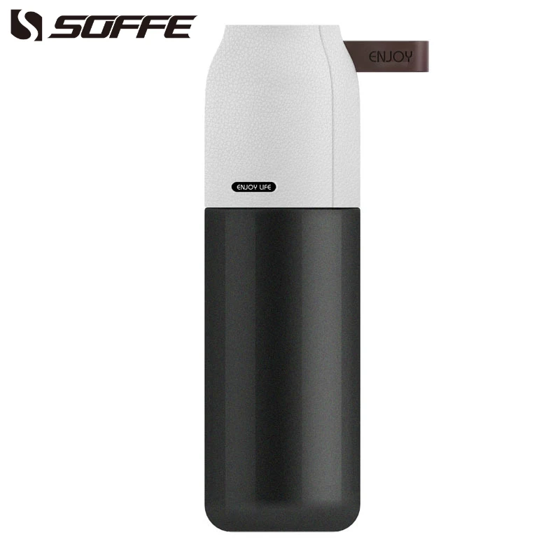 Soffe пищевой термос из нержавеющей стали с кожаным покрытием портативный вакуумный стакан кофейная Бутылка для путешествий и офиса