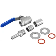 Шаровой клапан из нержавеющей стали 1/", высокое качество, 1/2" Барб труба, нержавеющая сталь, Безшовный компактный чайник, шаровой клапан для домашнего пивоварения