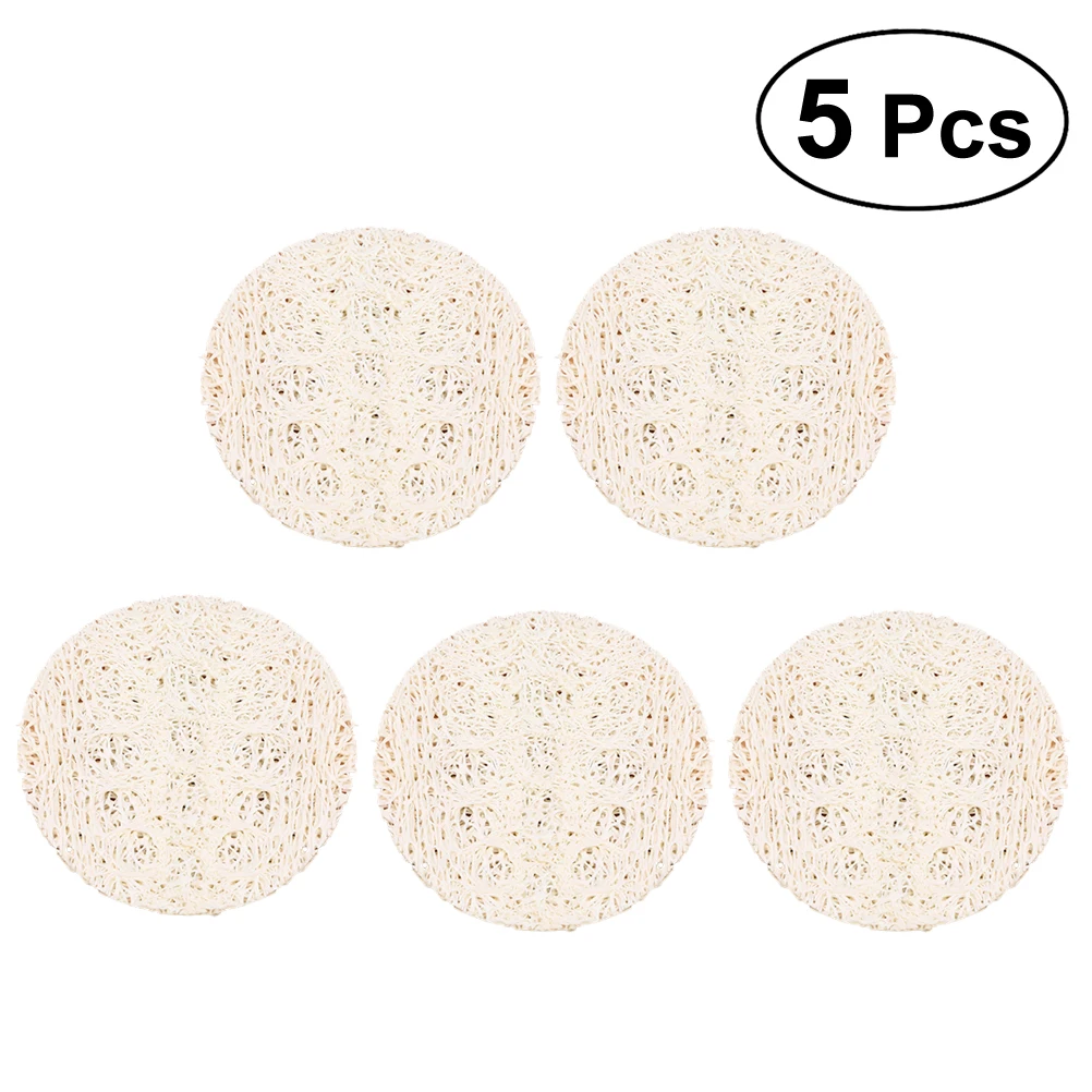 

5pcs Natural Loofah Pad Loofah Scrubber Bath Pads Shower Dehydrated Skin-Friendly Pouf Shower Sponge Bath Sponge For Men Women