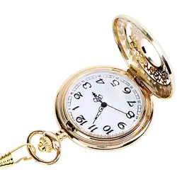 Классические унисекс модные часы толстые цепи полые вырезка Плотные Цветочные карманные часы Золото Цвет Белый Уход за кожей лица