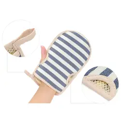Перчатки для ванной Двусторонняя рукавица сухая кожа Ванна Отшелушивающий массаж душ удалить мертвую кожу #05