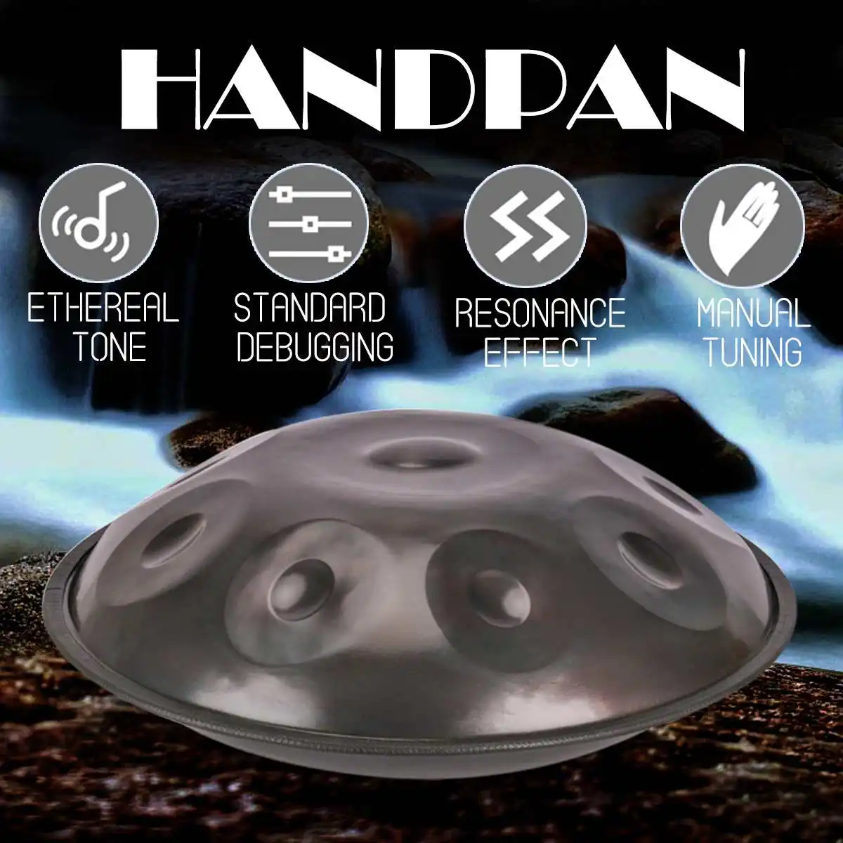 9 нот барабана HandPan из углеродистой стали, барабаны для музыкальной поддоны, Ударные музыкальные инструменты F Major/D Minor+ сумка