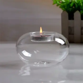 

NEW Round hollow glass candle holders wedding fine candlestick dining home decor