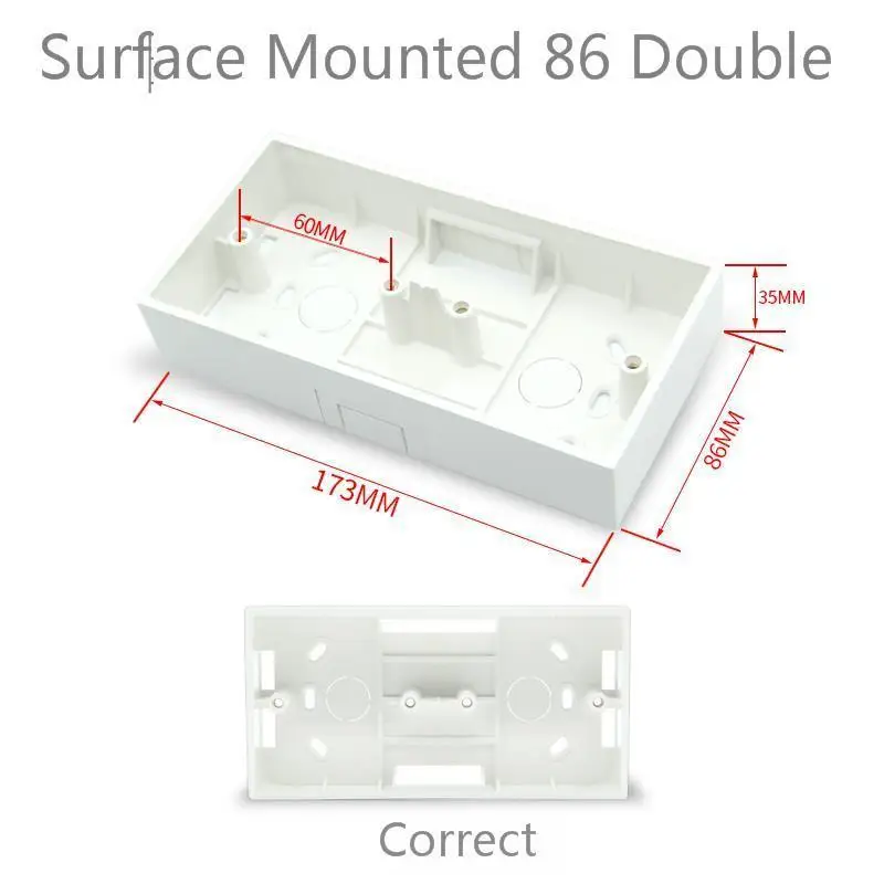 2PCS Ming Box 86 Type Double Bottom Box Switch Socket Panel Wiring Downline Combination Loading Box