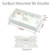 2PCS Ming Box 86 Type Double Bottom Box Switch Socket Panel Wiring Downline Combination Loading Box Two Position Connection Box
