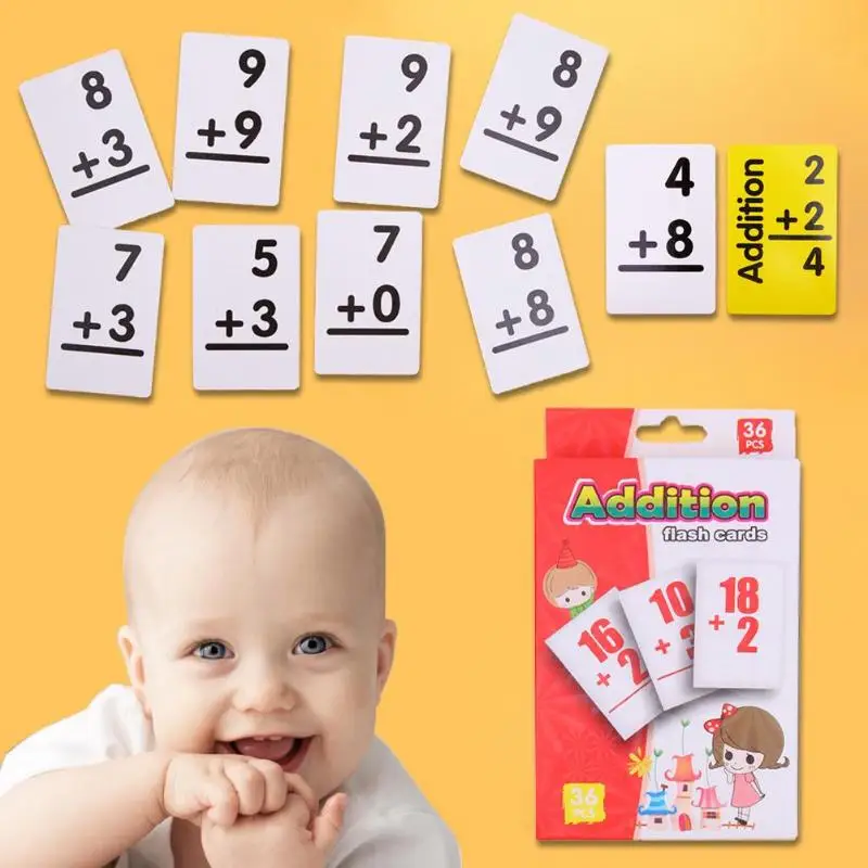 

36pcs Baby Mathematics Card English Learning Subtract Divide Game Kids Early Education Puzzle Toys Game for Kids and Baby