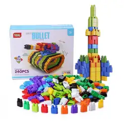 Многоцветный 240 шт. пуля строительные Конструкторы наборы для ухода за кожей DIY творческие Кирпичи Детские развивающие совместимы игрушка