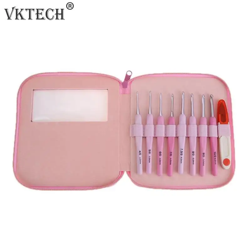 

8pcs Crochet Hooks Knitting Needles Sweater Sewing Needles with Plastic Scissors Hand Craft Knitting Tools