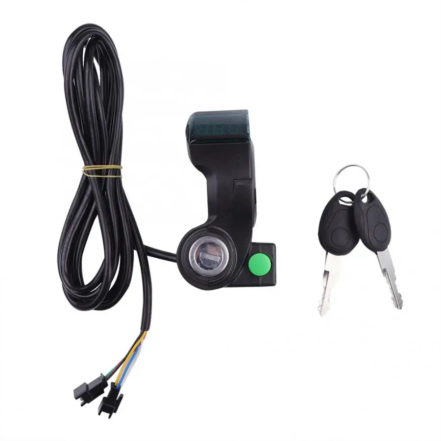 Sale Electric Bike Thumb Accelerator Display Battery Voltage Key Horn Switch Lock With Power Switch E-bike Motor Accessories 0