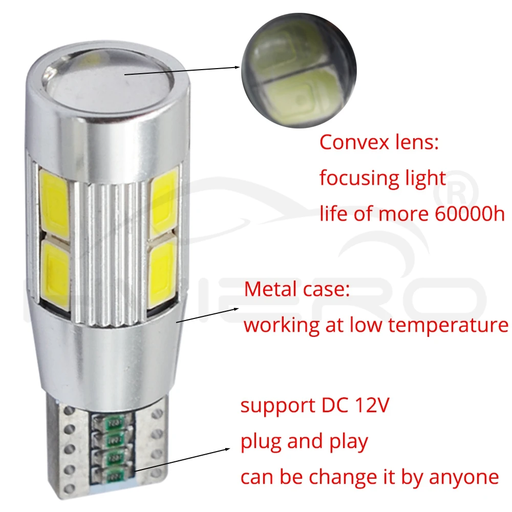 2X T10 White Car Auto LED T10 Canbus 194 W5W 10SMD 5630 LED Light Bulb No Error LED Light Parking LED Car Side Light Car Styling 2X T10 White Car Auto LED T10 Canbus 194 W5W 10SMD 5630 LED Light Bulb No Error LED Light Parking LED Car Side Light Car Styling