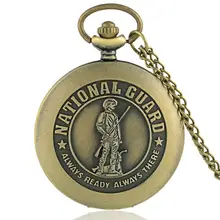 IBEINA национальная защита тема Полный Охотник кварцевые гравированные Fob ретро кулон карманные часы цепь подарок