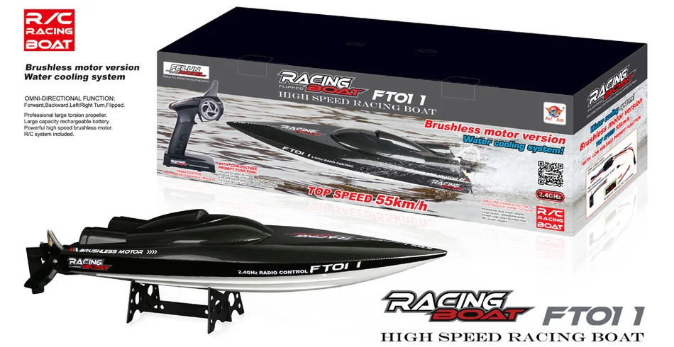 New Fei Lun FT011 2.4G Racing RC Boat High Speed Brushless Motor Water Cooling System 4Channels Speedboat Christmas Gift