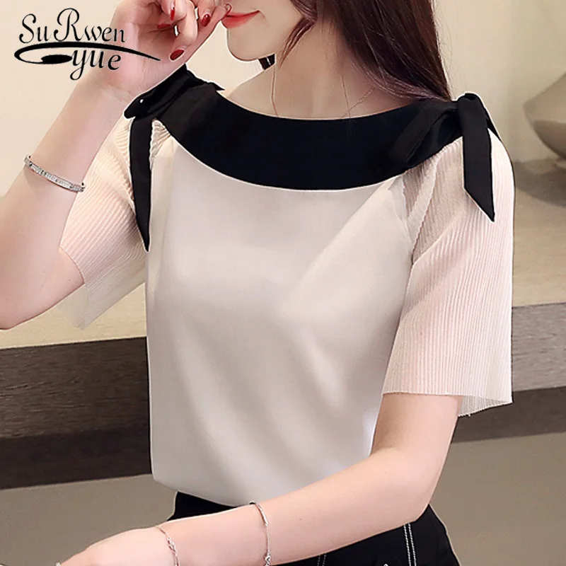 

blusas femininas elegante summer women blouses blusas mujer de moda 2019 white chiffon blouse womens tops and blouses 3848 50