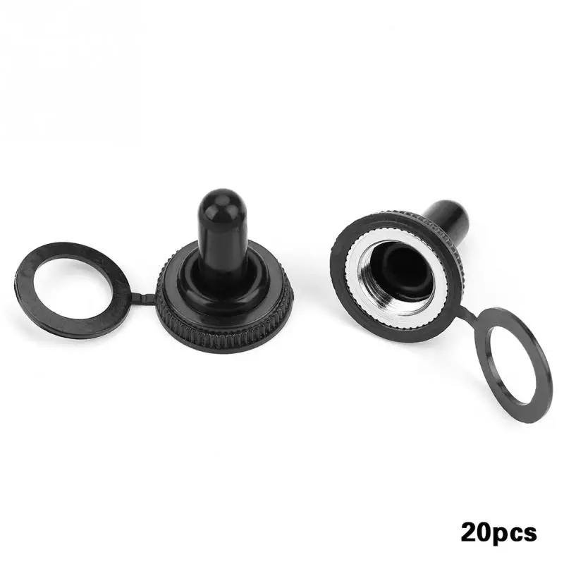 uxcell 20pcs M12mmX1 Thread Waterproof Toggle Switch Boot Rubber Cover Cap Protector Black uxcell 20pcs M12mmX1 Thread Waterproof Toggle Switch Boot Rubber Cover Cap Protector Black