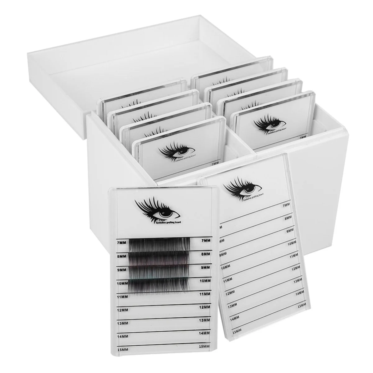 

10 Layers Acrylic Cosmetic Eyelash Extension Storage Box False Eyelashes Display Holder Case Protective Stand Makeup Organizer