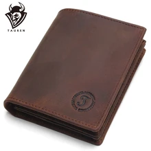 Rfid Blocking Short Wallets Crazy Horse Leather Wallet Men Genuine Leather Purse Card Vintage Male For Men Small Money Bag cuppozo secret life of walter mitty vintage organizer wallet handmade top quality card holder crazy horse leather men money bag
