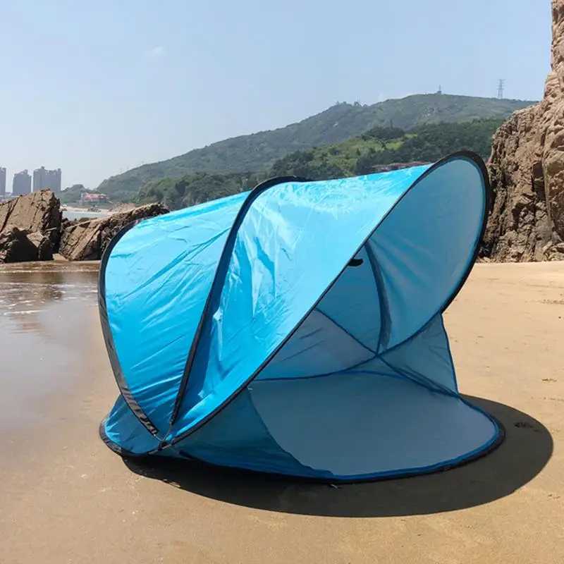 

Oversized multi-person beach tent sunscreen shed automatic sunshade windproof rainproof rainproof UV beach fishing tent camping