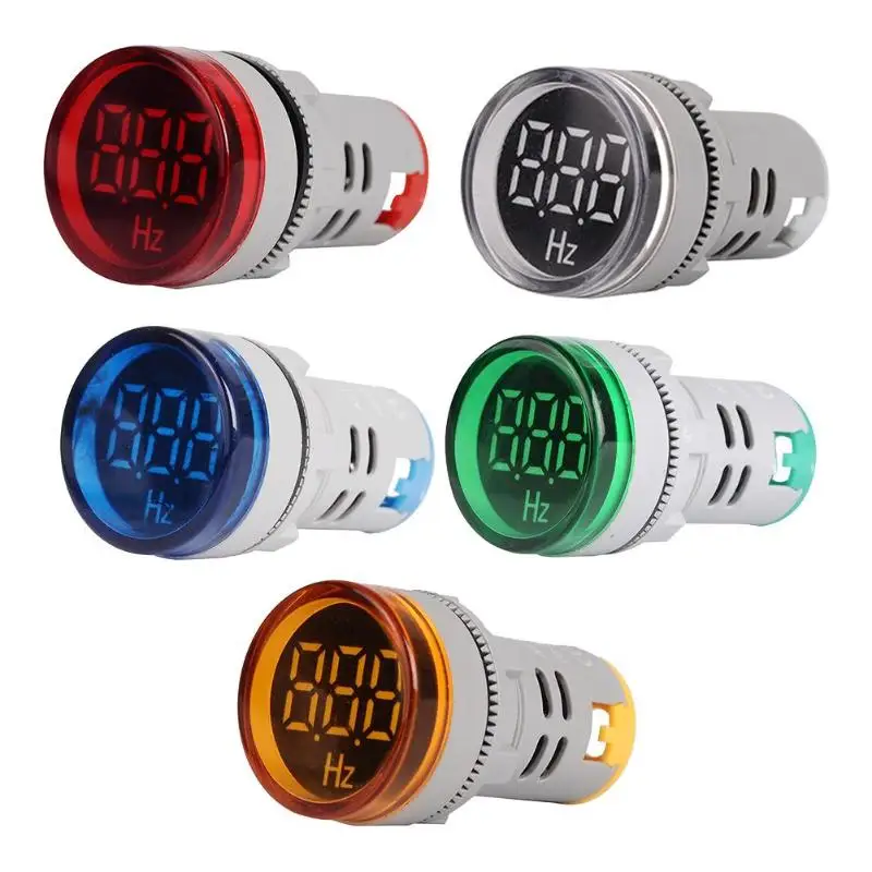 

20-75Hz Circular LED Digital Display Signal AC Frequency Indicator Lamp 22mm Round Signal Light