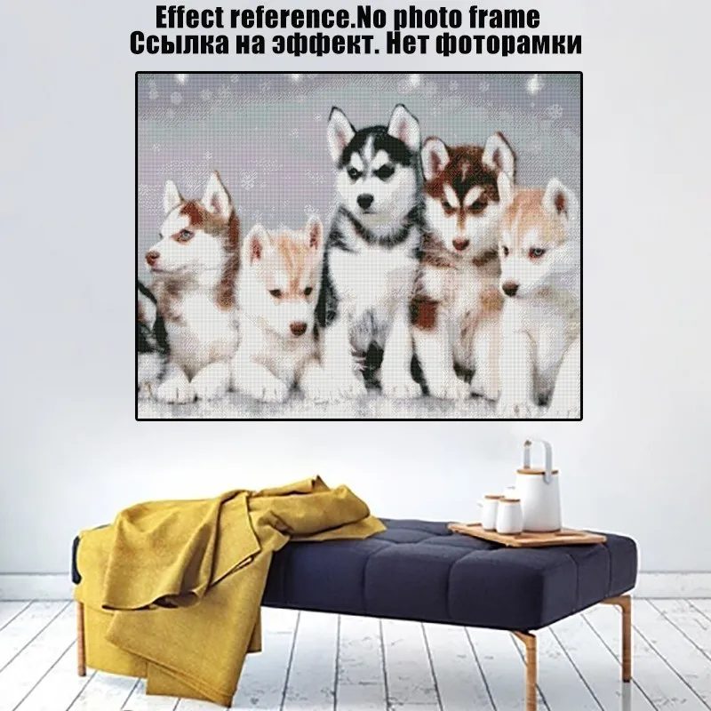 Полноразмерная Алмазная картина сделай сам 5D Хаски собака полная квадратная