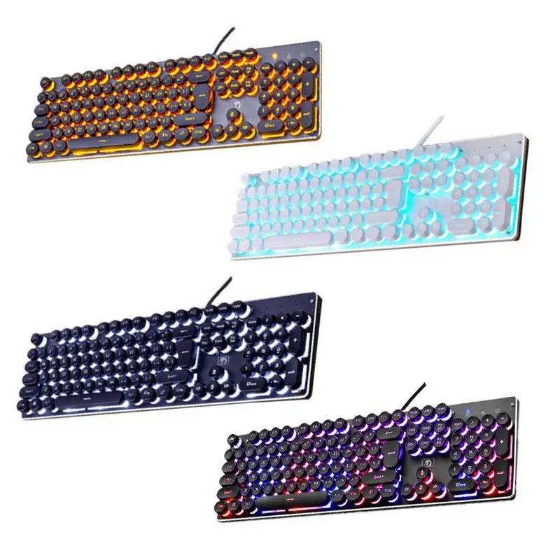 

New Fashion K100 Mechanical Keyboard Backlight Game Computer Desktop Retro Style Illuminated Keyboard 11.11