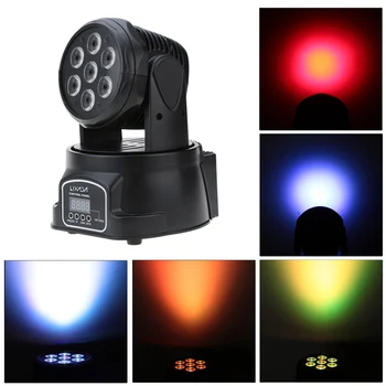 

DISCO DMX Light Moving Head Light AC100-240V 70W 9/14 Channels DMX-512 Disco Lamp 4 In 1 RGBW LED Stage Light Lighting Strobe