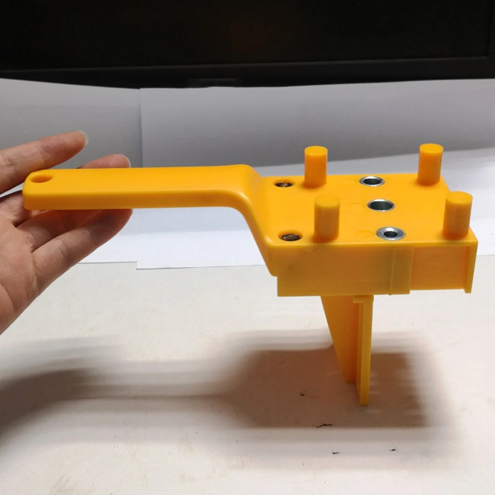 

Quick Doweling Jig Accurate Woodworking Tool Orange Plastic Easy To Use Drill Locator With Baffle 3 Pins Mini Self-centers