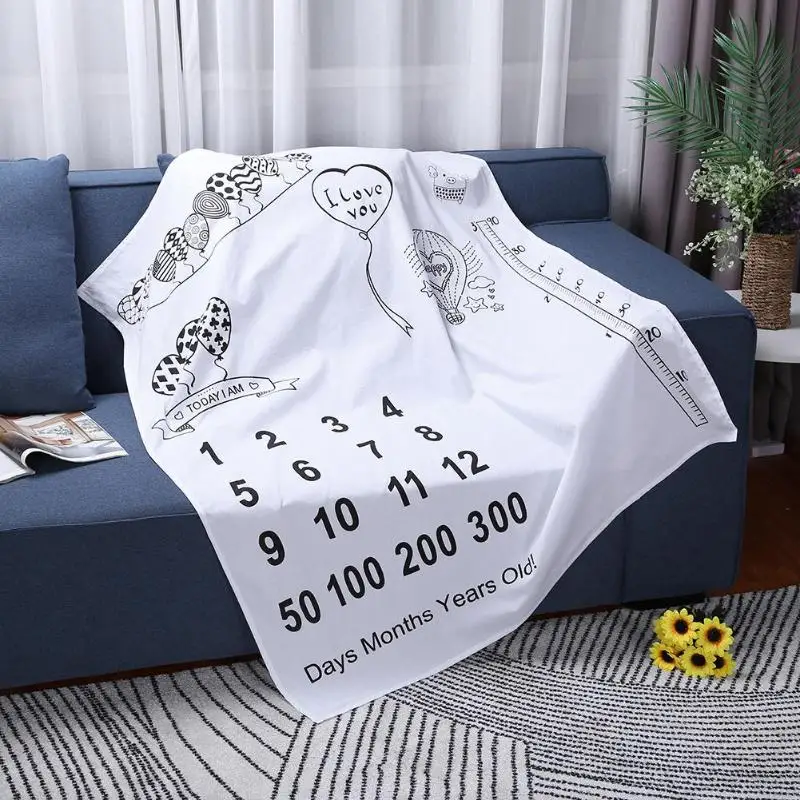 

Cartoon Print Blanket Background Cloth Newborn Baby Photography Props Decor