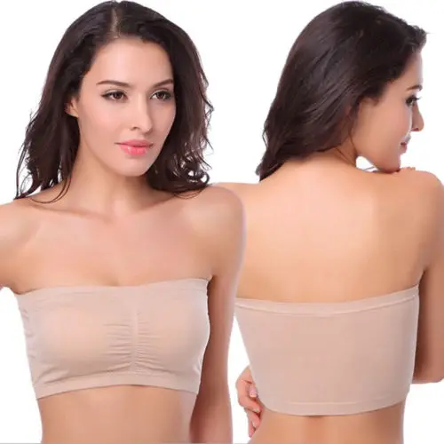 Womens Strapless Bra Bandeau Tube Top Removable Pads Seamless Crop Colors women lingerie bra women tube tops