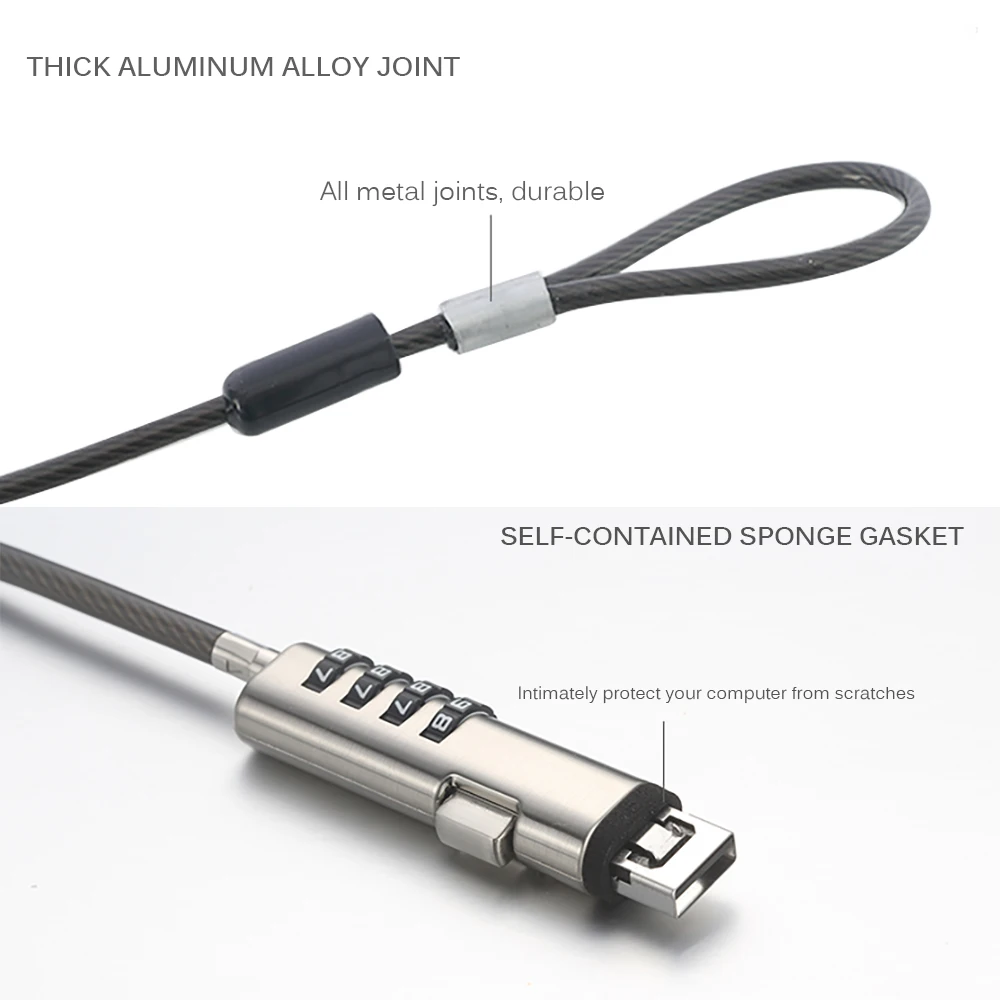 

Anti-Theft Office Laptop PC Computer Desk Key Security Lock Chain Cable Lock 4 Digital Computer Thumb Roll Lock
