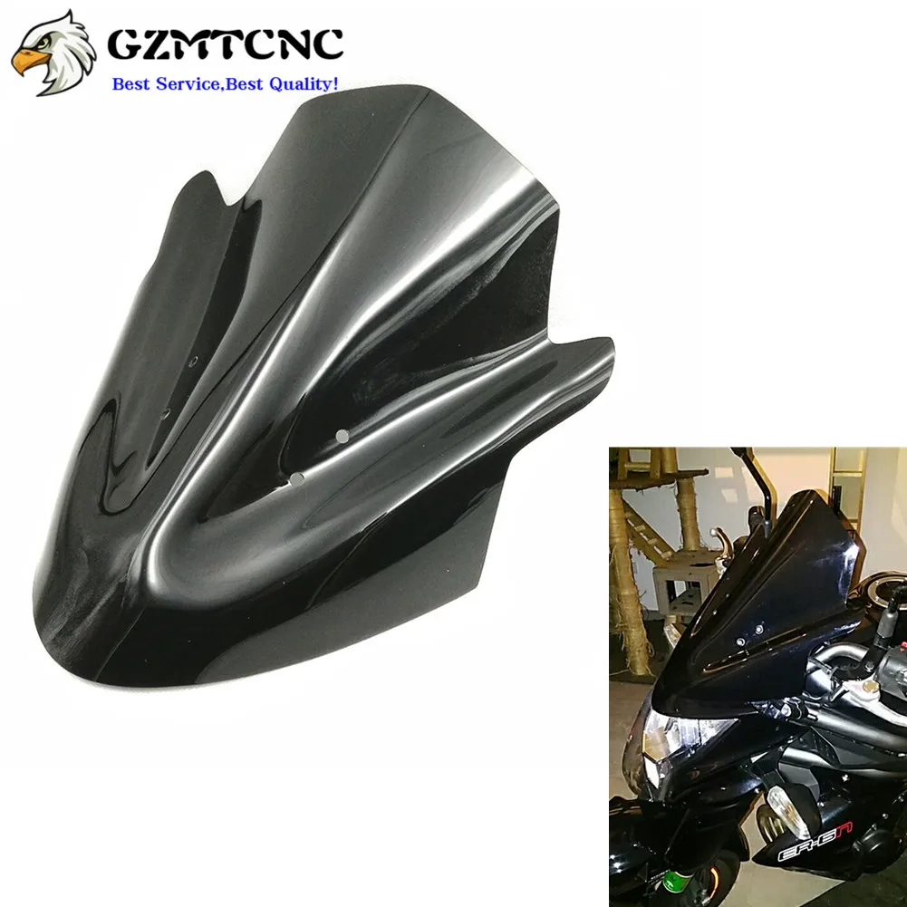 New Smoke Black Motorcycle parts DOUBLE BUBBLE Windshield Windscreen Fairing Screen ABS Shield For Kawasaki NINJA 650 ER6F 2006 2007 2008 06-08