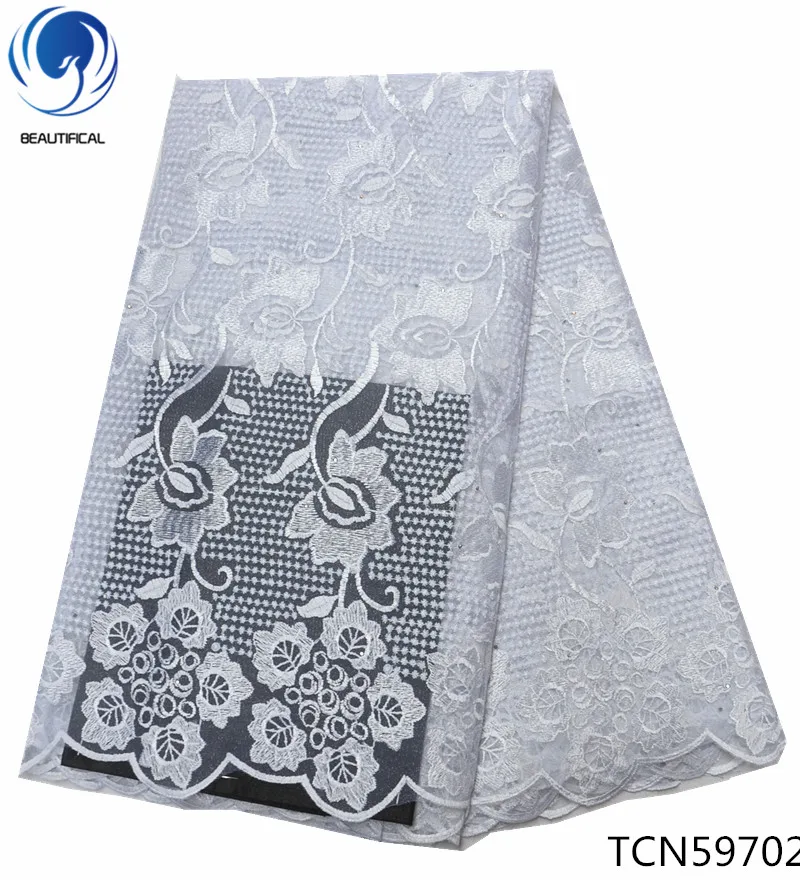 

BEAUTIFICAL white lace fabric french tulle fabric for wedding multi color 2019 new design tulle fabric TCN597