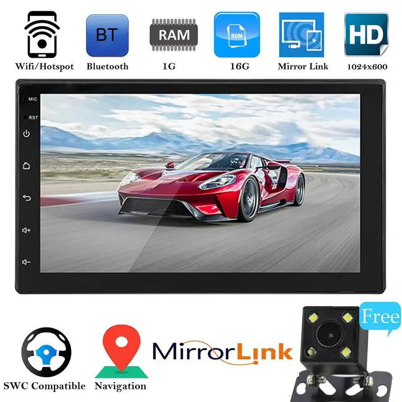 

Android 8.1 System 16g Memory Touch Screen 7 Inch HD Car Bluetooth MP5 Player Button 2 DIN Universal GPS Navigation WIFI