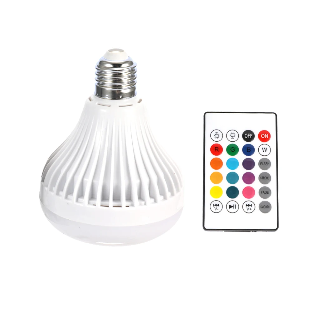 

E27 Wireless BT RGB Bulb LED Lamp Smart Led Light Music Player Audio with Remote Control Without white light