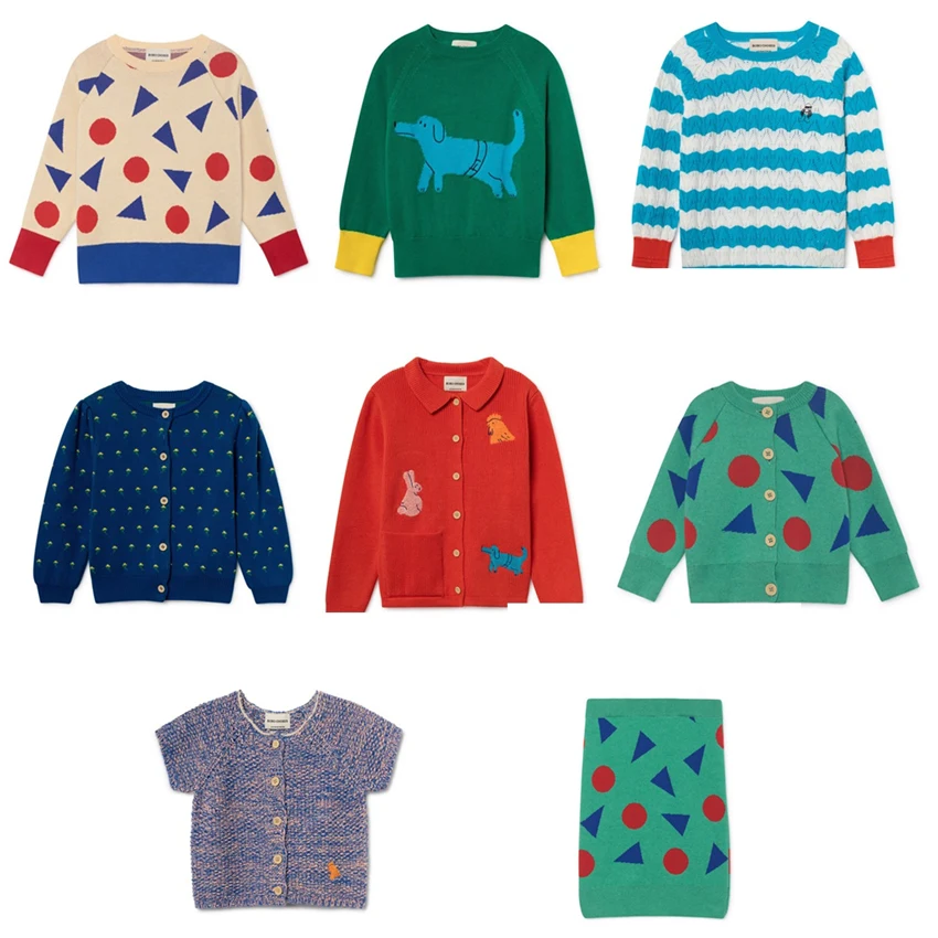 

kids Choses 2019 ZMHYAOKE Autumn Baby Girl Sweater New Arrivals Pre-sale Geometry Cartoon Boys Striped Pullover Sweaters Clothes