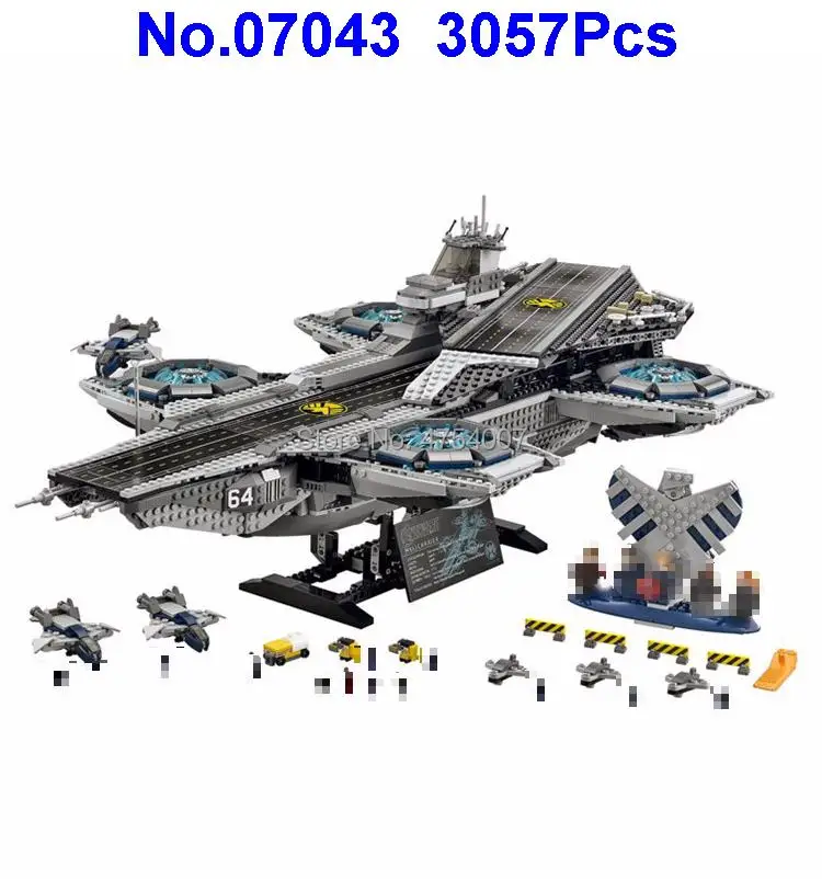 

07043 3057pcs super heroes shield model building blocks compatible 76042 toy