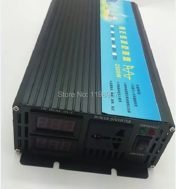 

Dual digital display 2500w inverter pure sine wave 24v 220v dc to ac power inverter