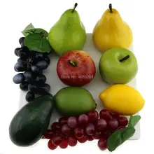 Gresorth 9 шт Поддельные фруктовая смесь искусственное яблоко лимон груша винограда авокадо реалистичные украшения