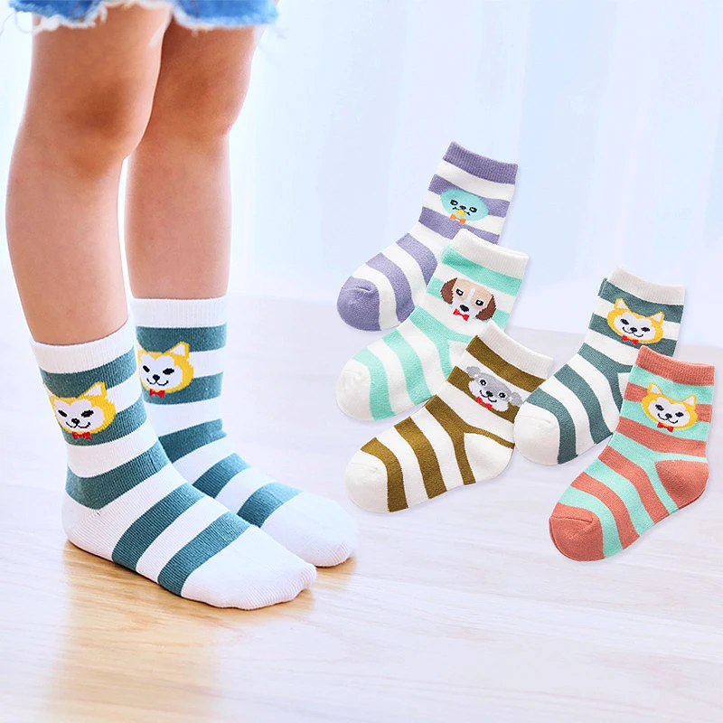 

LNRRABC 5Pairs/Set 1-12 years old Child Girls 25Patterns Cotton Cartoon Candy Colors Breathable Soft Baby Kids Socks