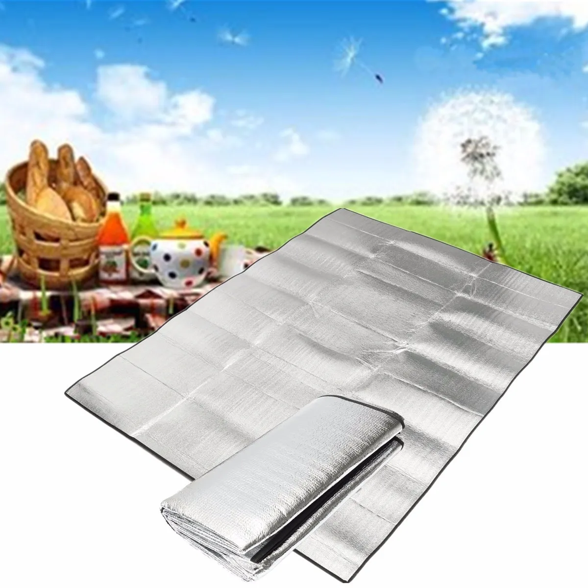 200x150 سنتيمتر الوجهين الألومنيوم احباط مقاوم للرطوبة حصيرة إيفا في الهواء الطلق نزهة التخييم حصيرة ايكو المحمولة ممارسة بطانية