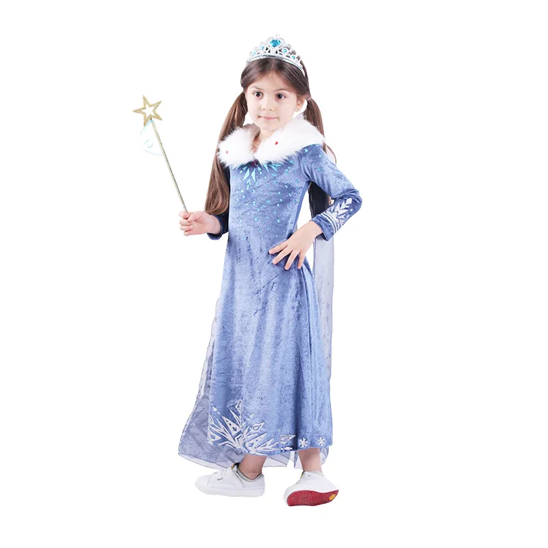 

3-14y Baby Girls Anna Elsa Dress Cosplay Costume Kids Birthday Gift Halloween Christmas Party Princess Teens Fancy Vestidos