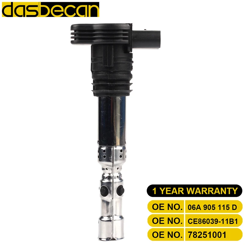

Dasbecan Coil Ignition 06A 905 115 D CE86039-11B1 78251001 For Audi A3 A4 A6 1.8T VW Golf IV JETTA Bora 1.8T For skoda