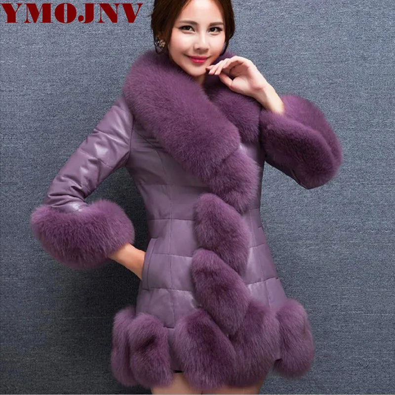 YMOJNV женская куртка из искусственного меха зимняя искусственной кожи с