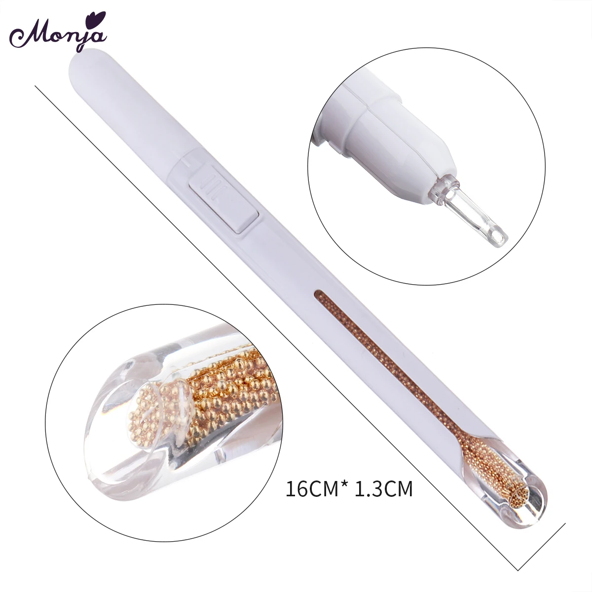 

Monja Nail Metal Beads Picking Dotting Painting Bullion Pen To Pick Up Caviar Multi-function Manicure Nail Art Decoration