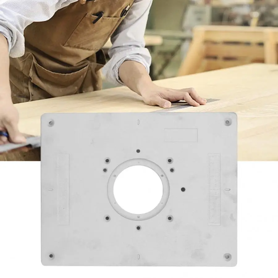 

router table Aluminum Alloy Router Table Insert Plate with Rings and Screws for Woodworking