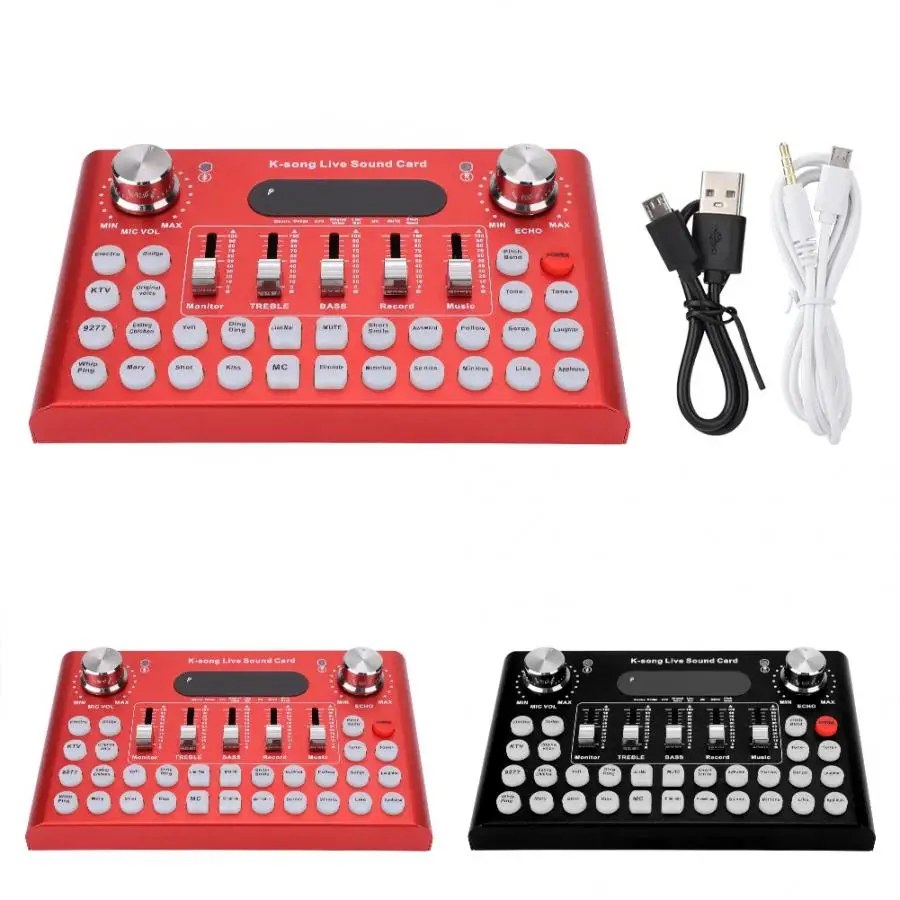 

F007 Metal Shell 1200mA DC5V/1A USB Mobile Phone Computer BT Live Sound Card on sale