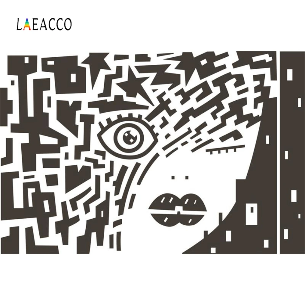 

Laeacco White And Black Pattern Backdrop Portrait Photography Backgrounds Customized Photographic Backdrops For Photo Studio