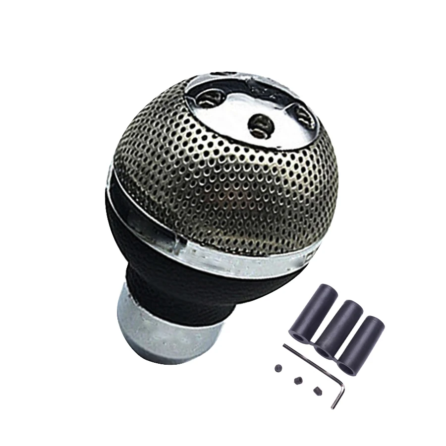 

New Metal Round Mesh Shape Manual Gear Shift Knobs Transmission Knob Shifter