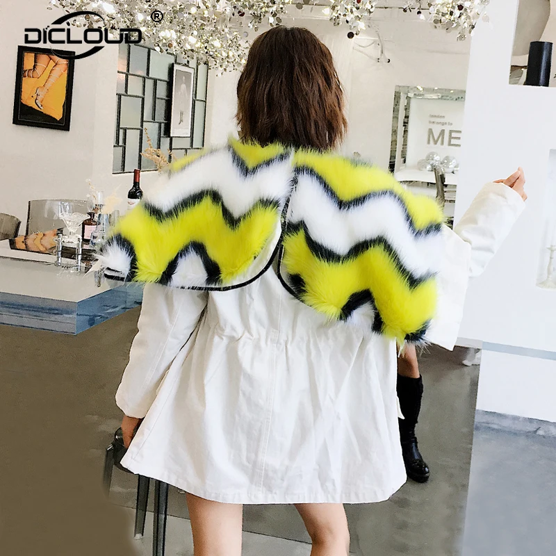 

Brand Luxury Big Fur Collar Winter Parkas Women 2018 Fashion Faux Fur Lining Jackets Coats Thicken Warm Overcoat Female Outwear