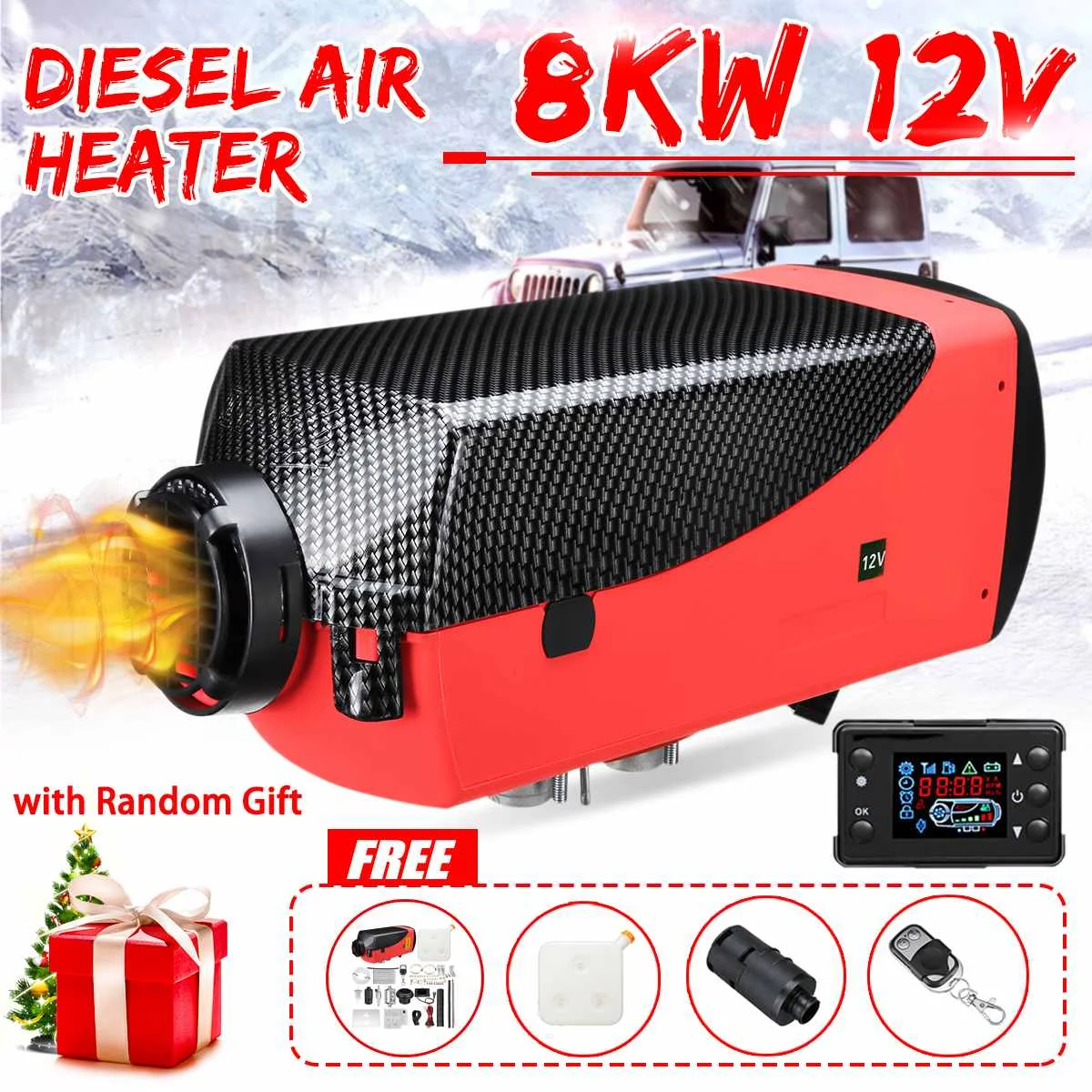 

Newest Car Heater 8KW 12V Air Diesels Heater Parking Heater With Remote Control LCD Monitor For RV Motorhome Trailer Trucks Boat